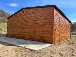 Garaż Blaszany 6,00m x 5,80m brama dwuskrzydłowa