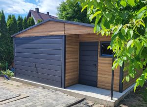 Garaż Blaszany 5,5m x 5m | 1x Brama uchylna | 1x Wnęka